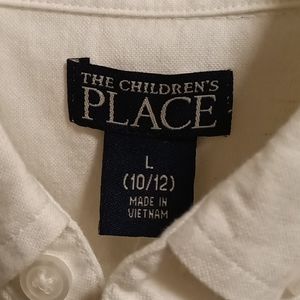 NWT THE CHILDREN'S PLACE long sleeve white dress shirt Size Large 10/12